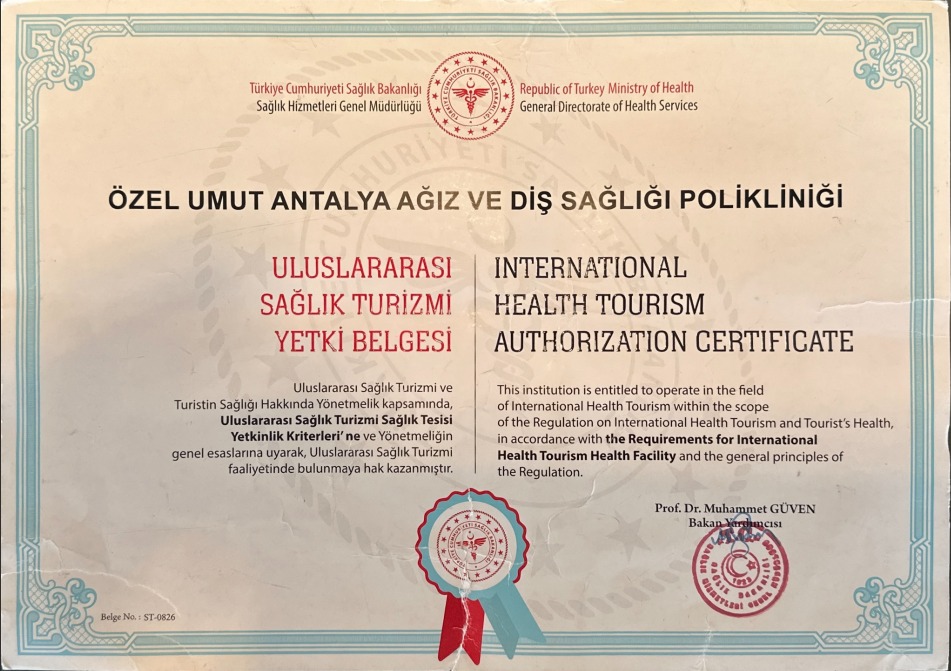 Uluslararası Sağlık Turizmi Yetki Belgesi